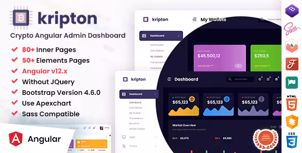 دانلود قالب داشبورد انگولار Kripton