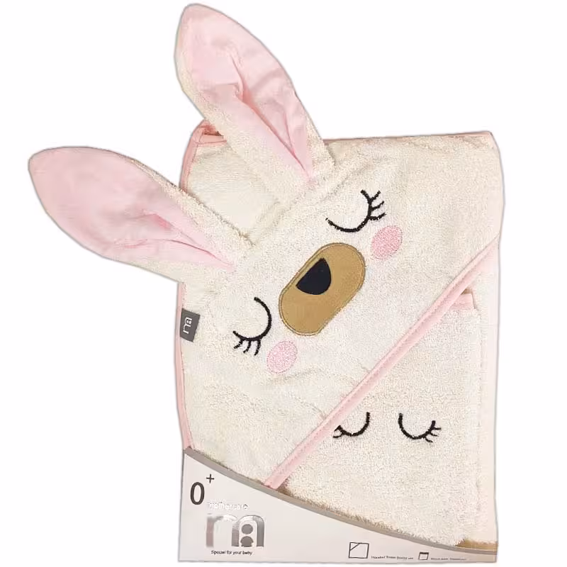 حوله چهارگوش کلاه دار خرگوش صورتی Mothercare