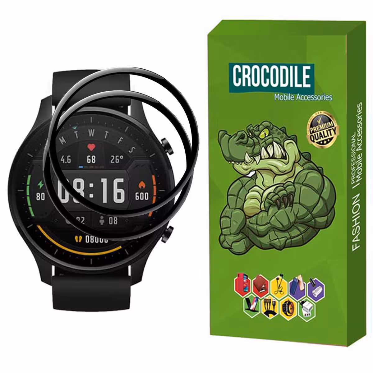 محافظ صفحه نمایش کروکودیل مدل C-PWM مناسب برای ساعت هوشمند شیائومی Mi Watch Color Sport بسته 2 عددی