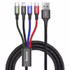 کابل تبدیل USB به لایتنینگ/ microUSB/ USB-C باسئوس مدل CA1T4-C01 طول 1.2 متر