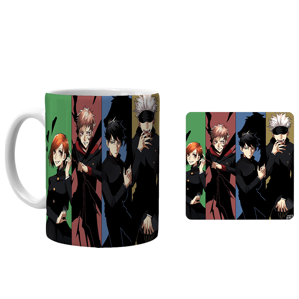 ماگ طرح انیمه جوجوتسو کایسن کد xj1 به همراه زیرلیوانی