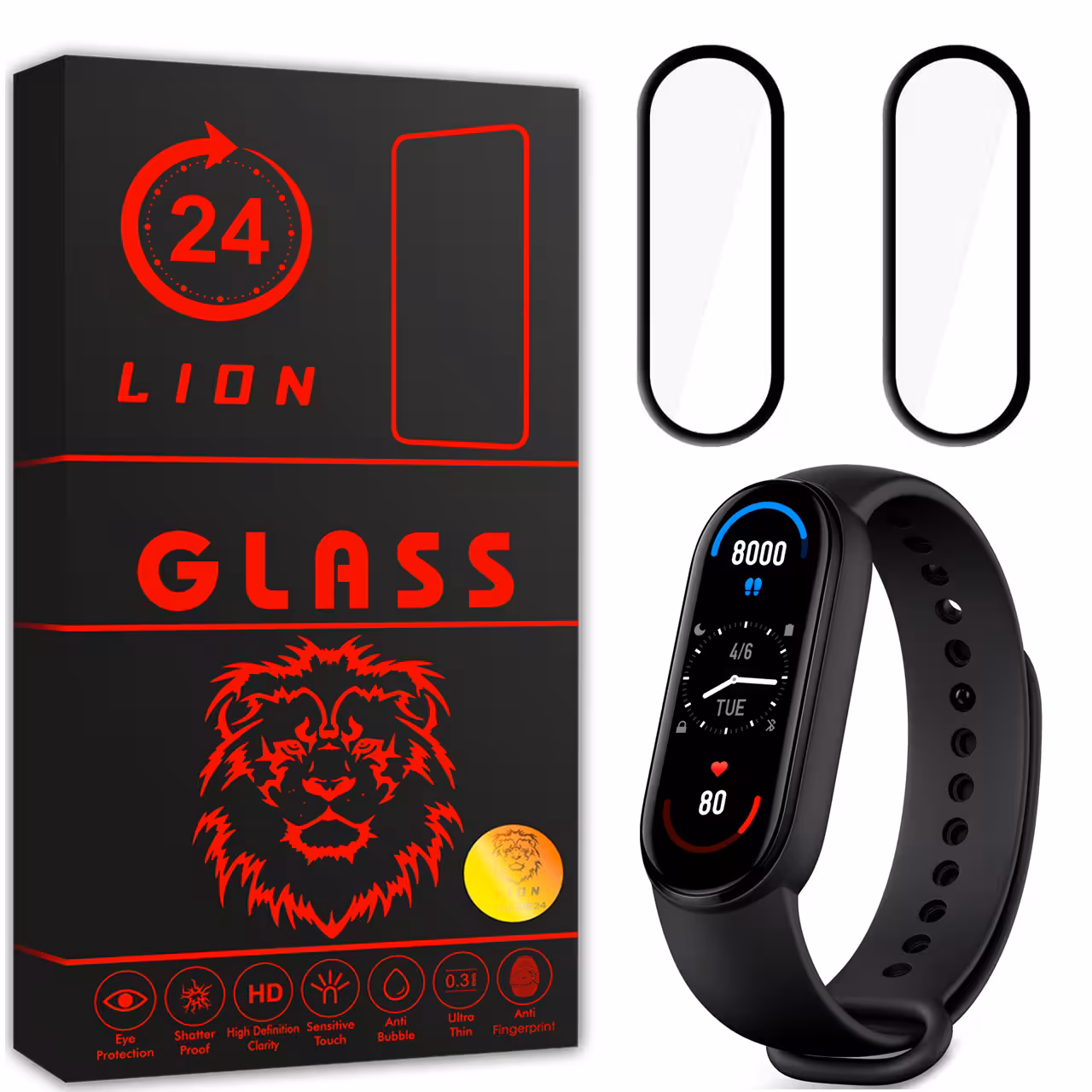 محافظ صفحه نمایش لاین مدل RT007 مناسب برای ساعت هوشمند شیایومی Mi Band 6 بسته دو عددی