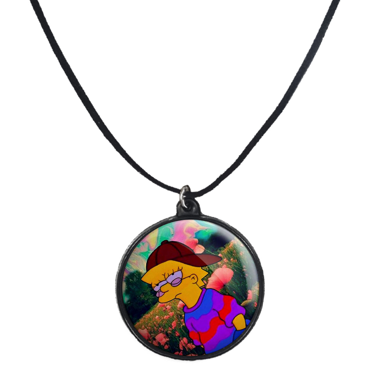 گردنبند پرمانه طرح سیمپسون ها کد pmb.2458 مدل دو طرفه