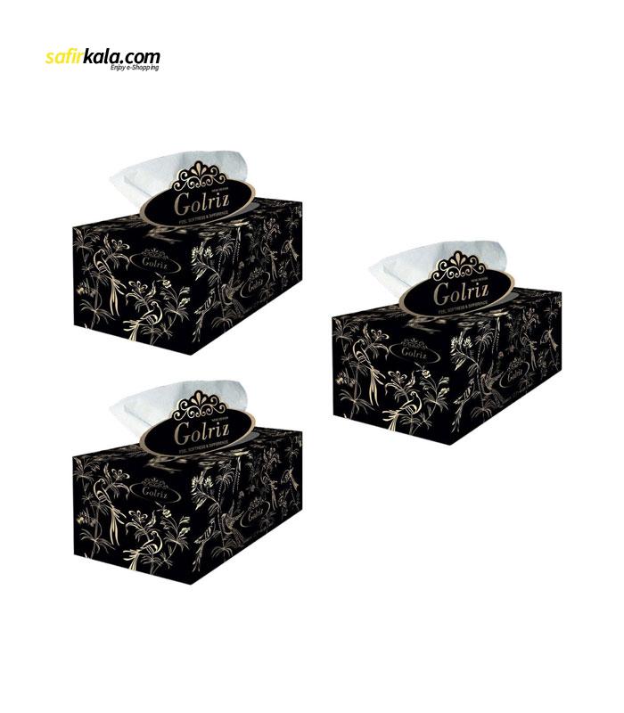 دستمال کاغذی 100 برگ گلریز مدل گلستان بسته 3 عددی