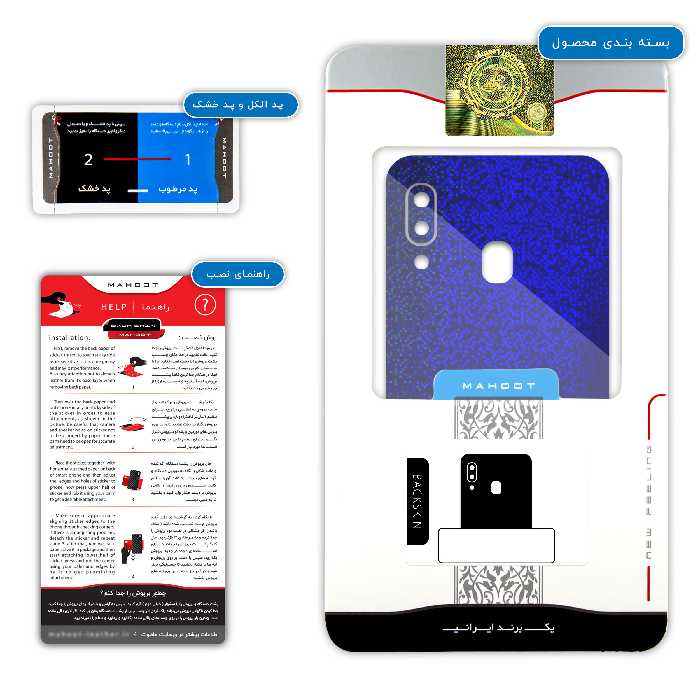 برچسب پوششی ماهوت مدل Blue-Holographic مناسب برای گوشی موبایل سامسونگ Galaxy A20e