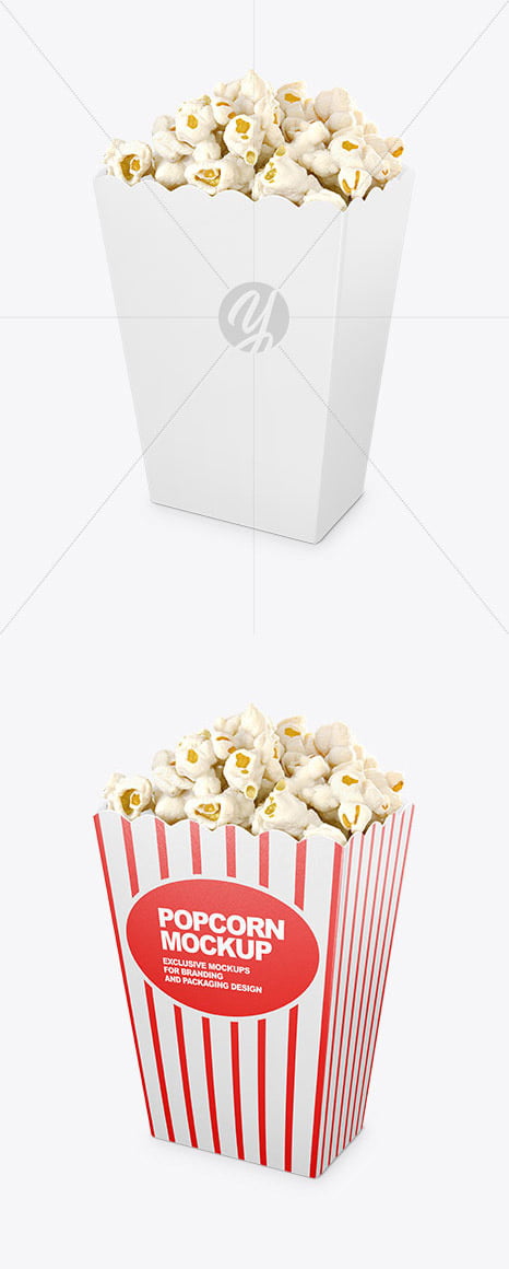 دانلود موکاپ جعبه پاپ کورن Popcorn Bag Mockup