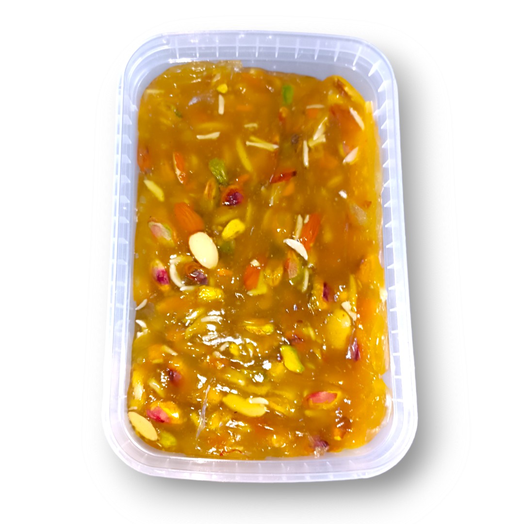 حلوا مسقطی زعفرانی چهار مغز نیم کیلویی