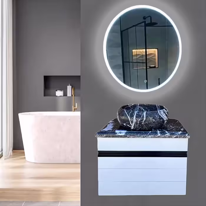 کابین سنگ 4051B همراه آینه بک لایت 