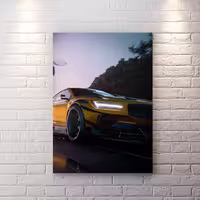 تابلو گیمینگ بازی need for speed طرح ماشین پولستار زرد BAs-4999