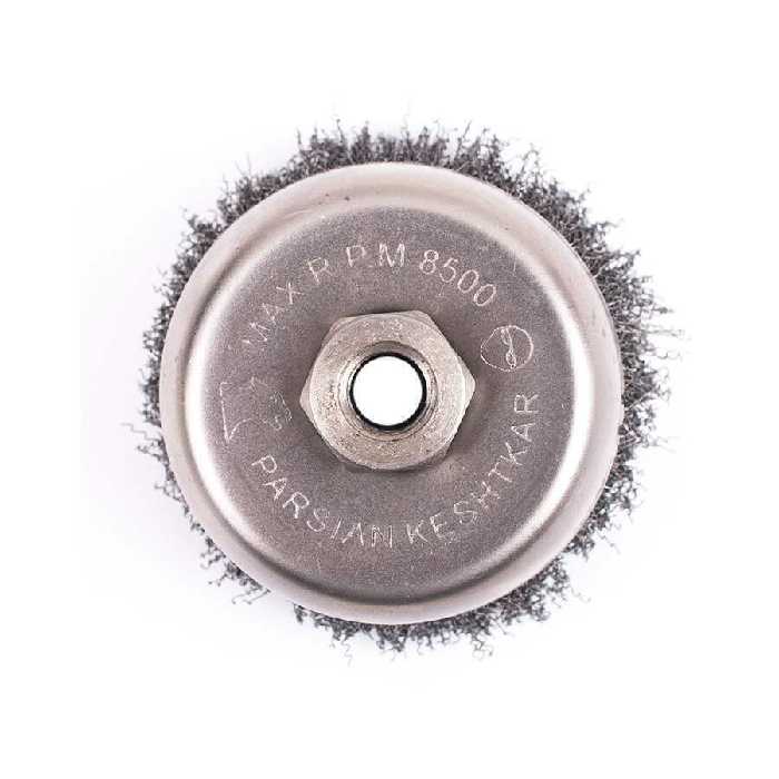 فرچه سیمی کاسه ای افشان سایز 100 پارسیان کشتکار (مخصوص فرز)