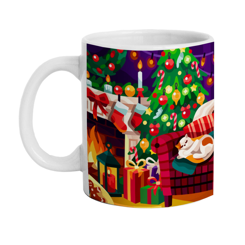 ماگ دارلی طرح کریسمس گربه مدل DarlyM773