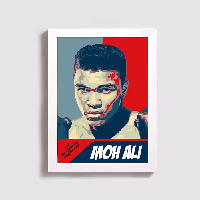 تابلو مدل ورزشی بوکس محمد علی کلی muhammad ali clay W19 | دنیای قاب