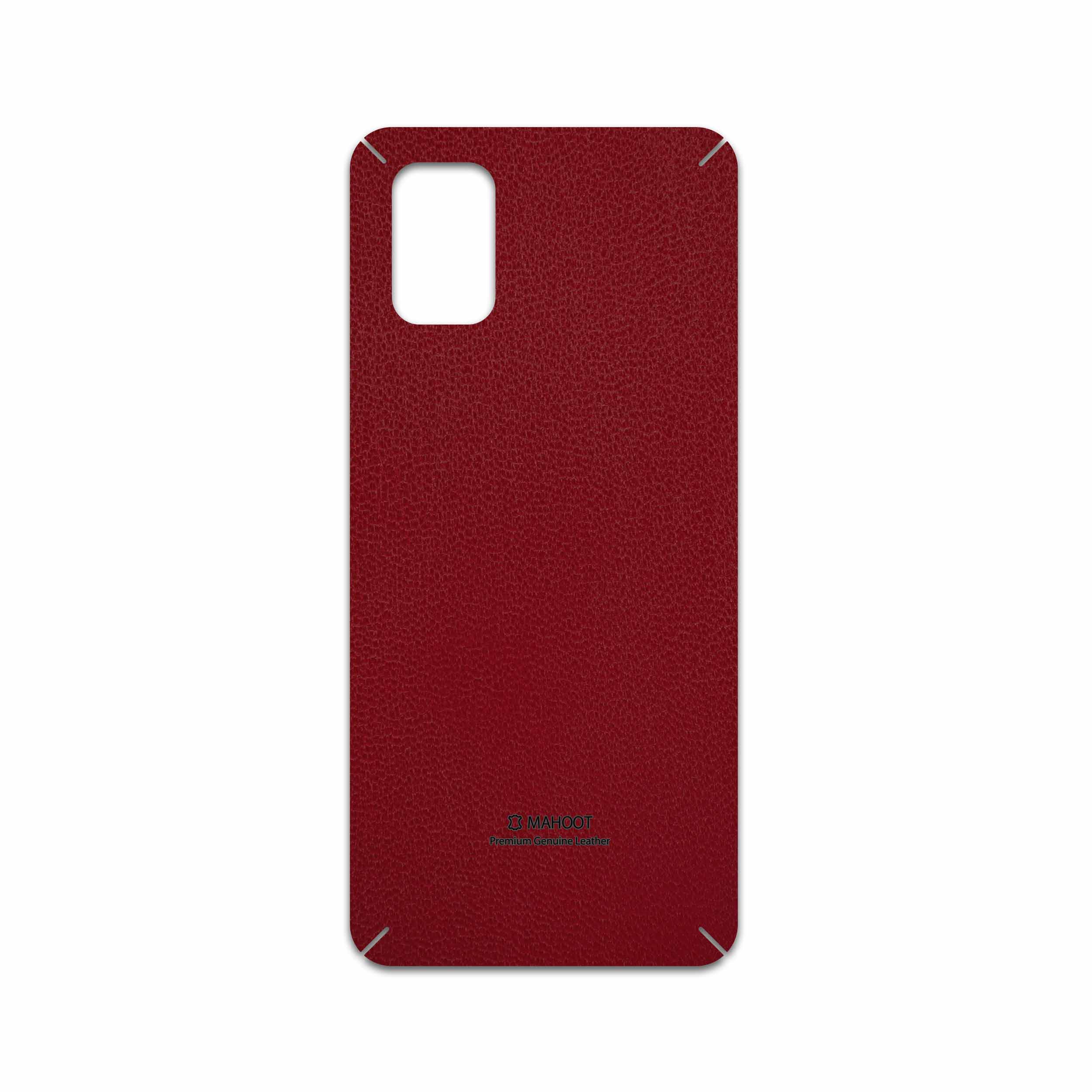 برچسب پوششی ماهوت مدل Red-Leather مناسب برای گوشی موبایل سامسونگ Galaxy M51