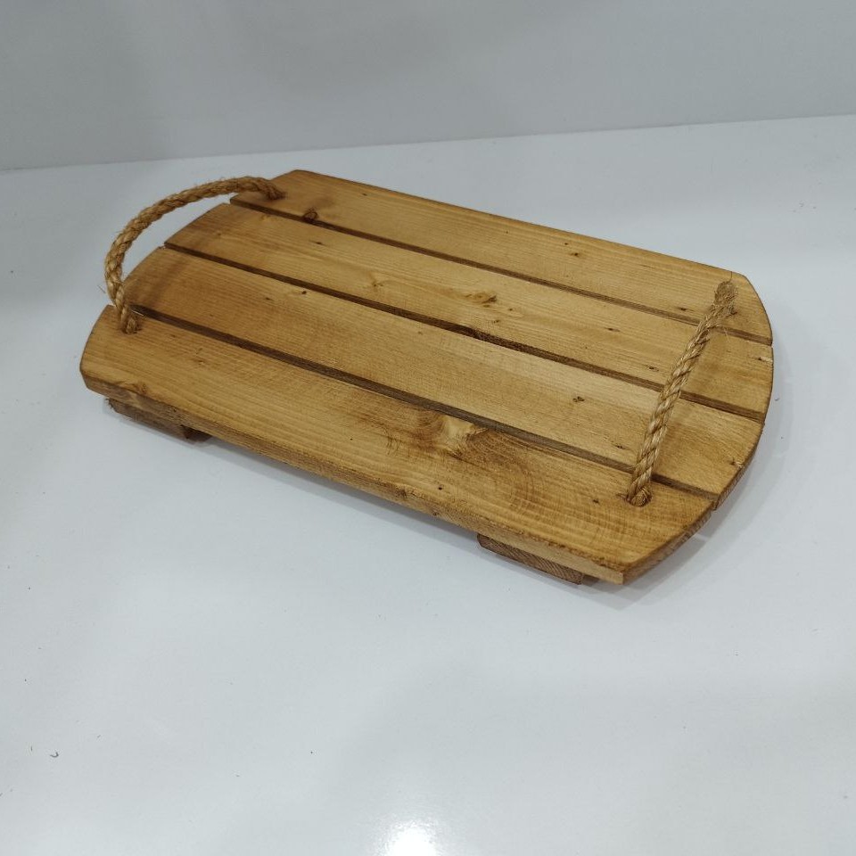 سینی چوبی دسته کنفی