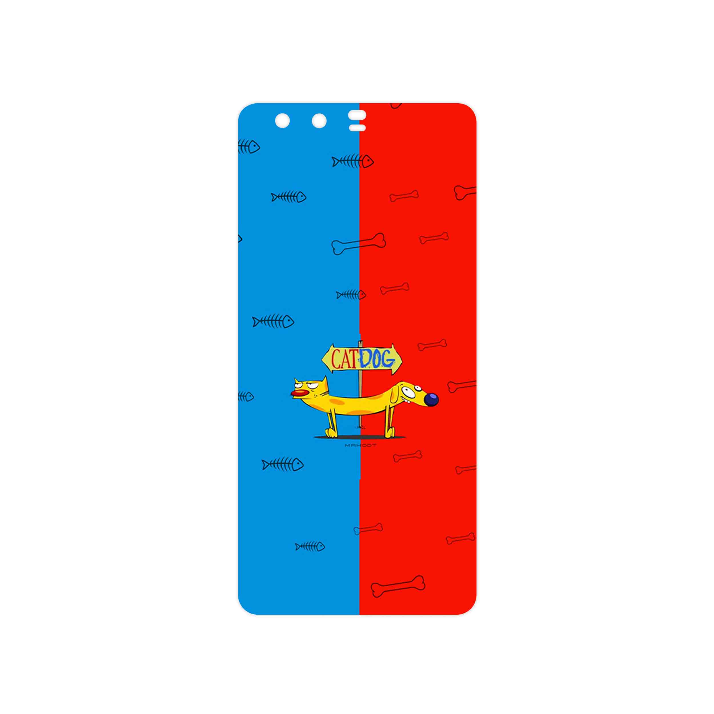 برچسب پوششی ماهوت مدل CatDog مناسب برای گوشی موبایل هوآوی P10 Plus
