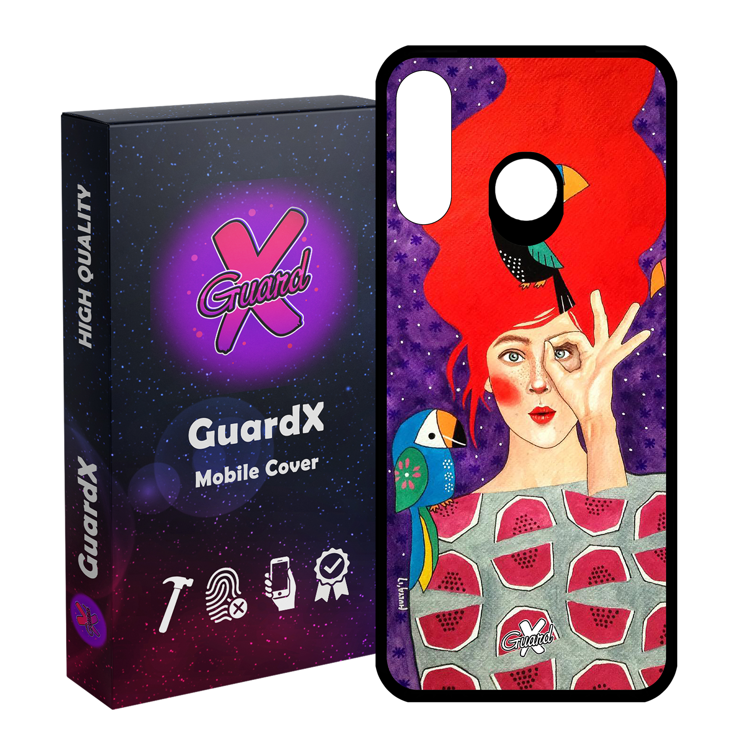 کاور گارد ایکس طرح Girl مدل Glass10153 مناسب برای گوشی موبایل هوآوی P30 Lite