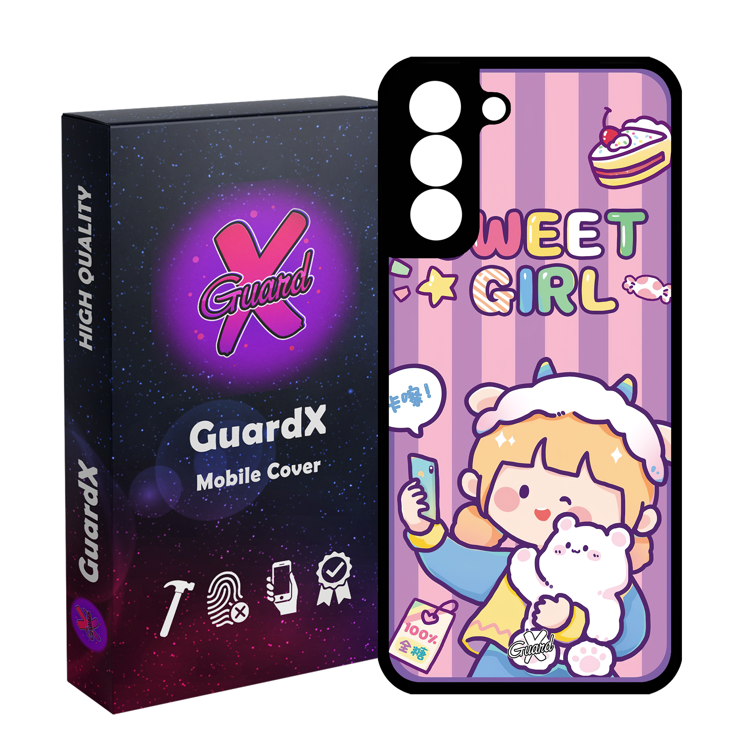 کاور گارد ایکس طرح دختر مدل Glass10518 مناسب برای گوشی موبایل سامسونگ Galaxy S21 FE