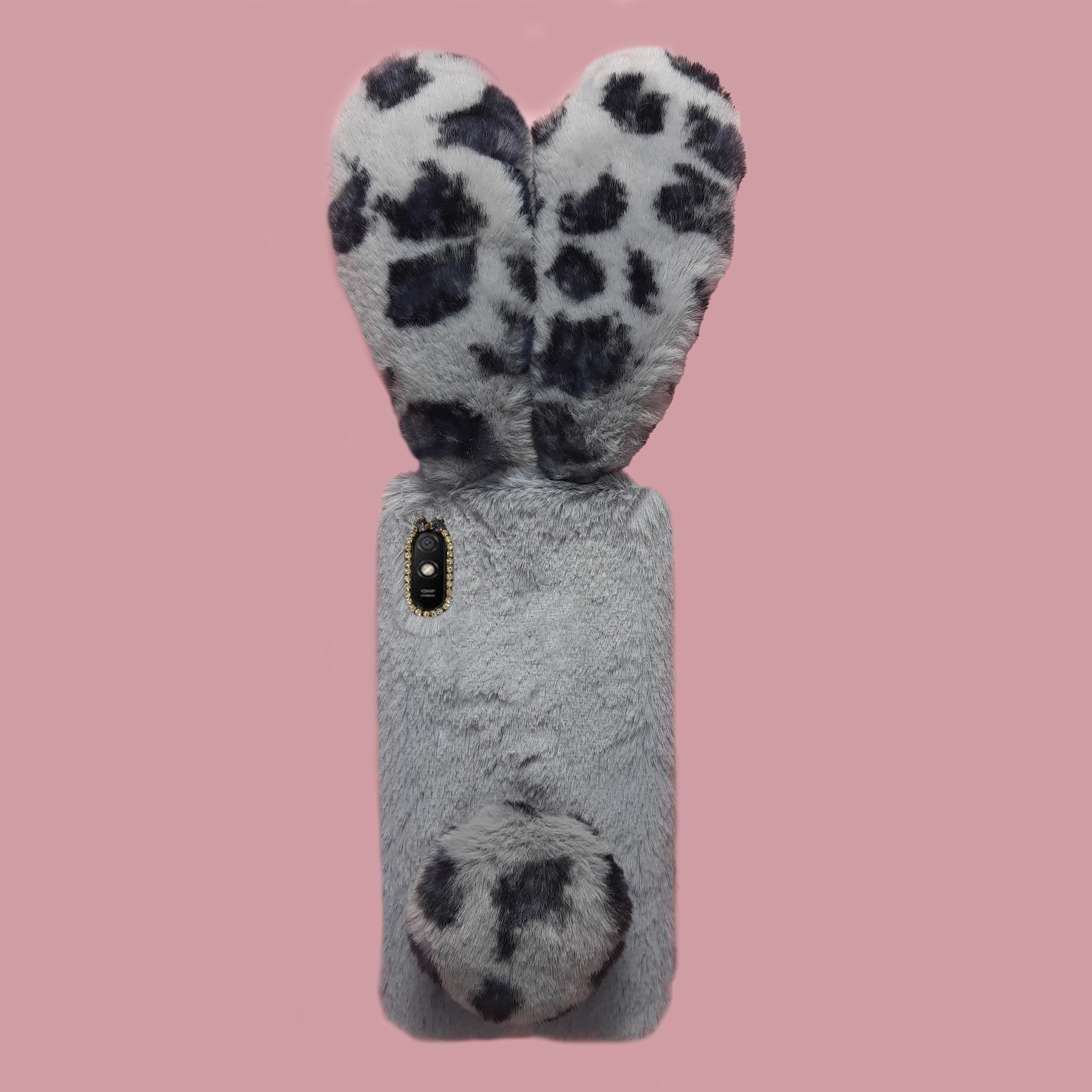 کاور مدل عروسکی طرح خرگوشی پلنگی مناسب برای گوشی موبایل شیائومی Redmi 9A