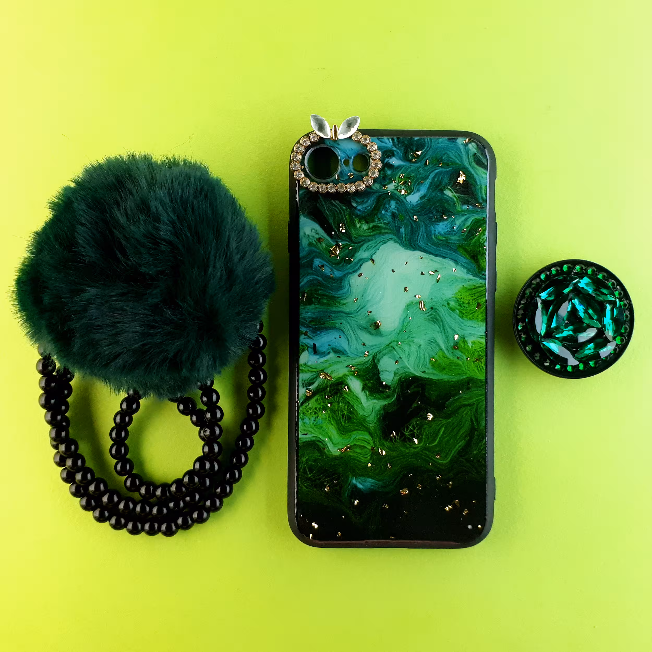 کاور مدل پام پام کد 03 مناسب برای گوشی موبایل اپل Iphone 7/8 به همراه بند و پایه نگهدارنده