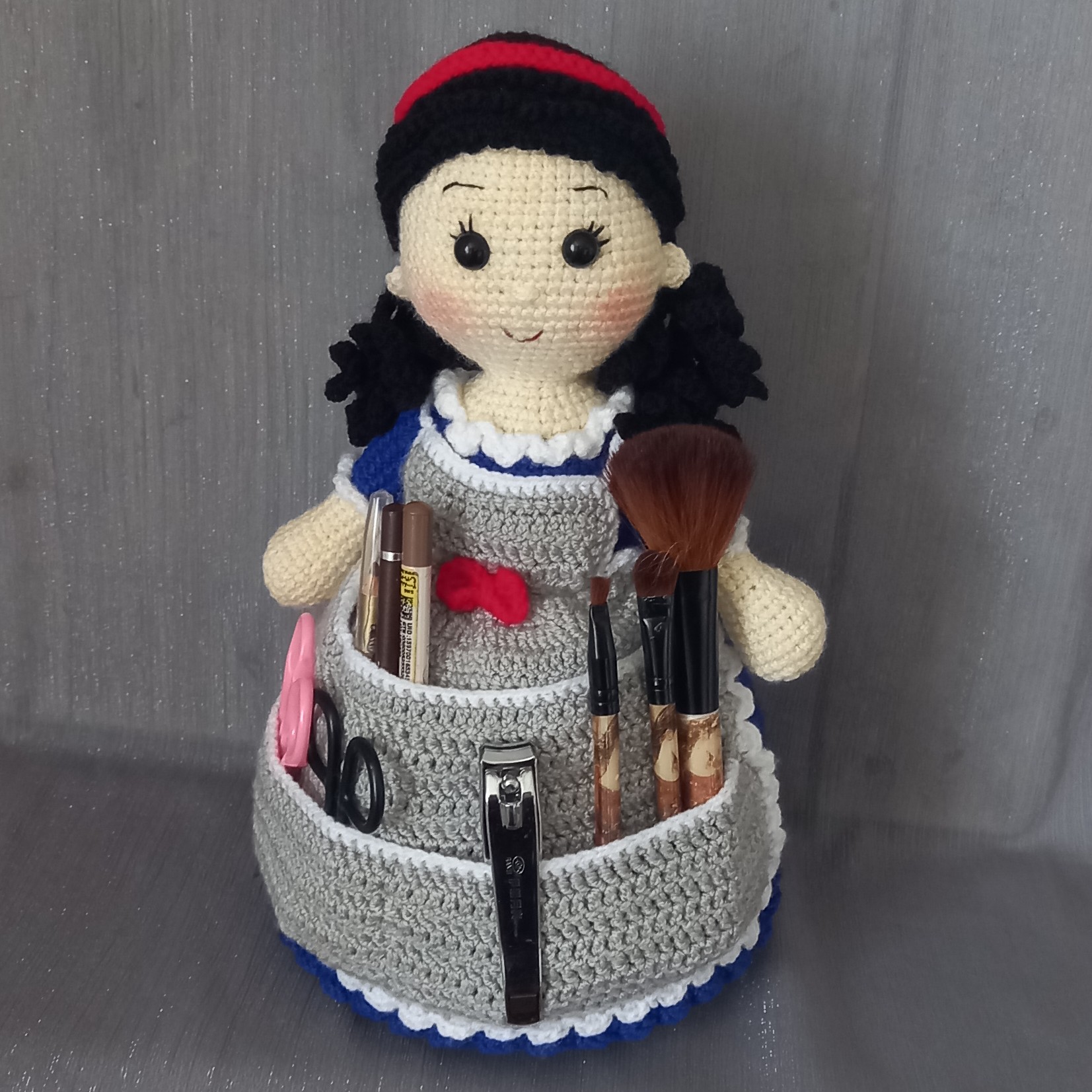 جای لوازم آرایش بافتنی26سانتی بافت بارنگ دلخواه شما