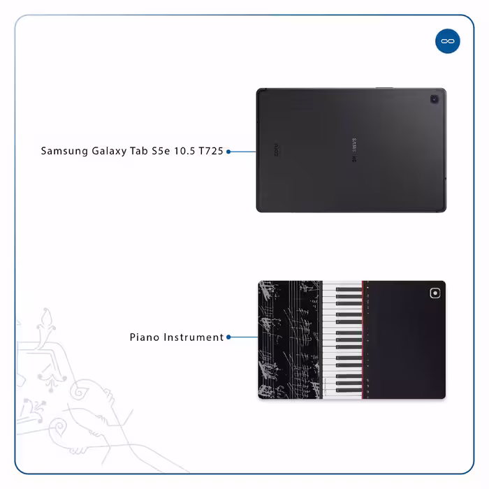 برچسب پوششی ماهوت مدل Piano-Instrument مناسب برای تبلت سامسونگ Galaxy Tab S5e 10.5 2019 T725