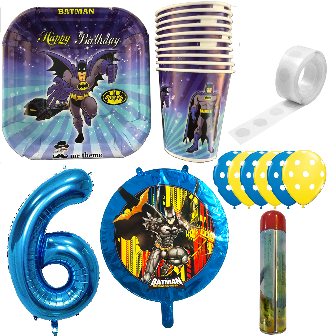 مجموعه 30 عددی تم تولد مستر تم طرح بتمن کد 6
