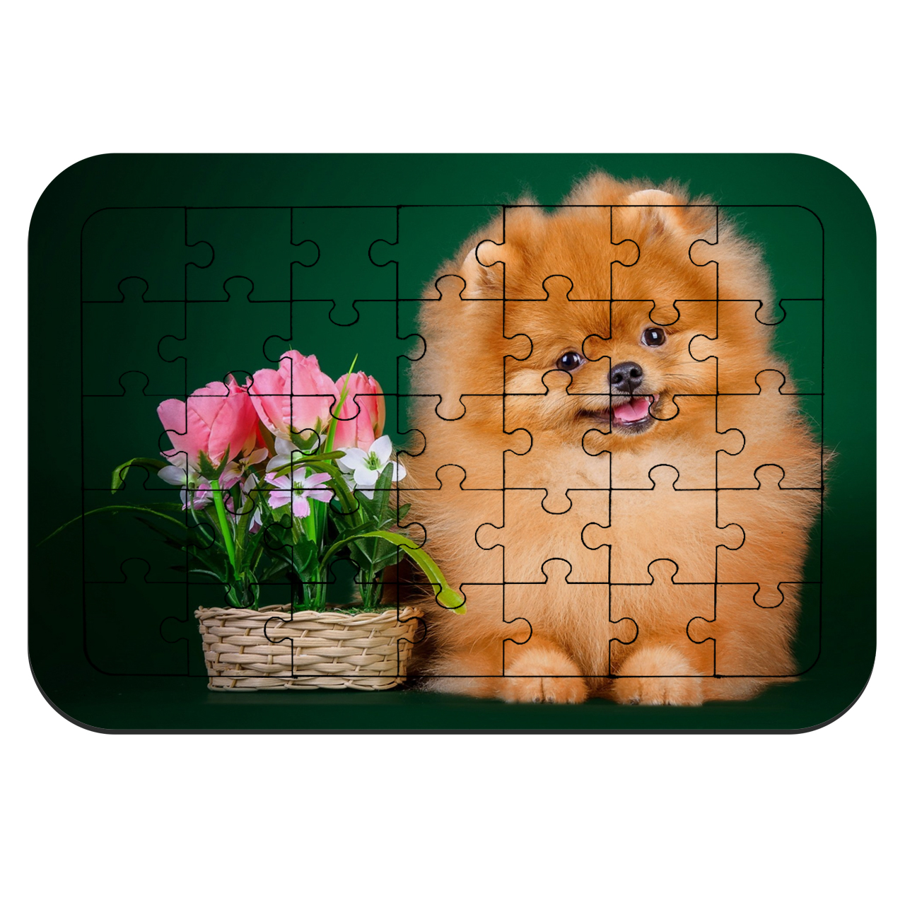 پازل 35 تکه طرح سگ و گل لاله مدل NI674