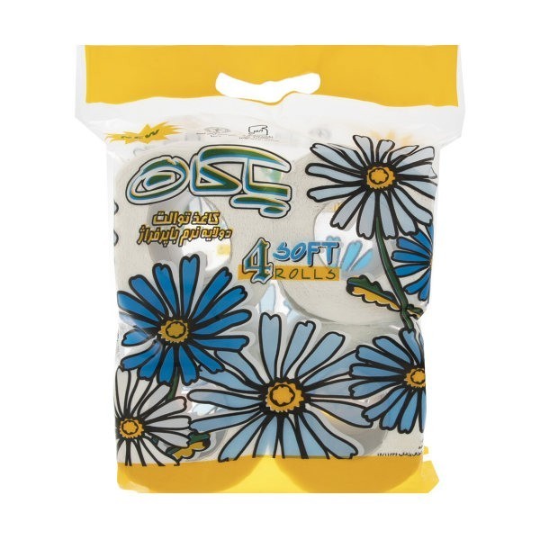 دستمال توالت پاکان مدل Flower بسته 4 عددی | فروشگاه اینترنتی تاتا کالا