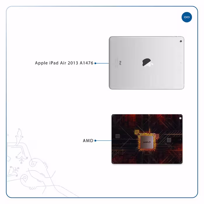 برچسب پوششی ماهوت مدل AMD Brand مناسب برای تبلت اپل iPad Air 2013 A1476