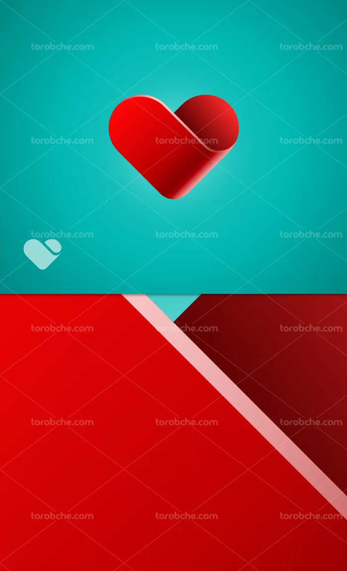 وکتور قلب با رنگ قرمز | گرافیک با طعم تربچه