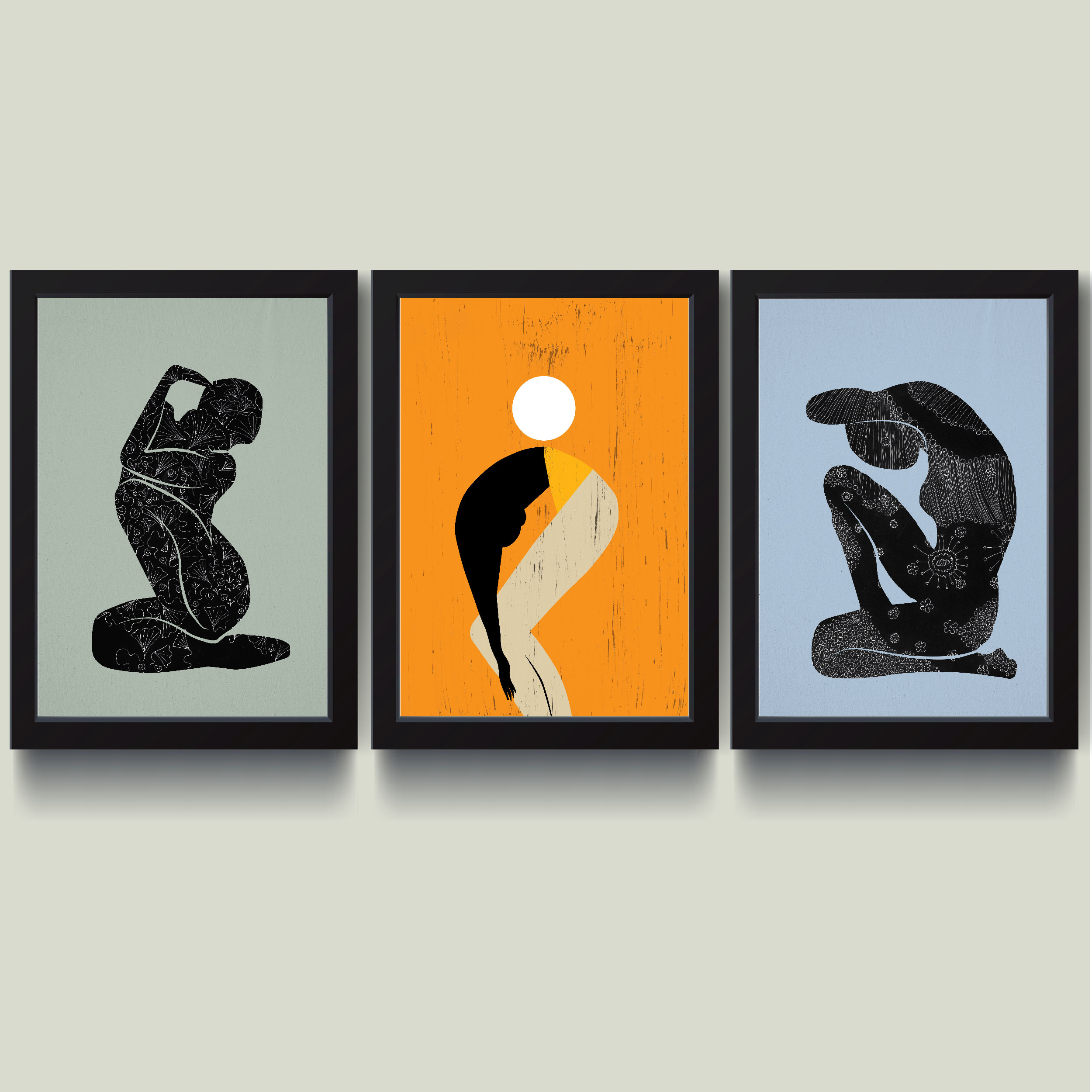 تابلو مدل دکواتیو Minimall Be Human کد M0911-b مجموعه 3 عددی