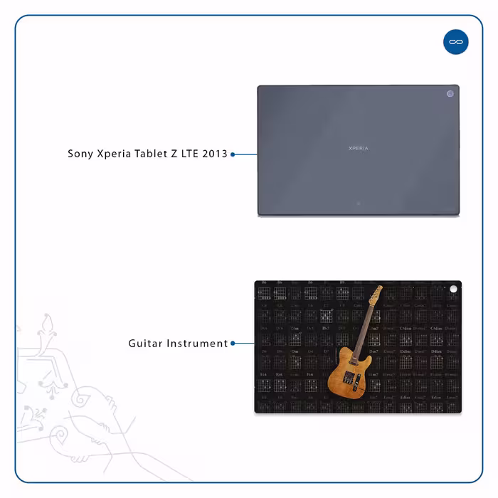 برچسب پوششی ماهوت مدل Guitar-Instrument مناسب برای تبلت سونی Xperia Tablet Z LTE 2013