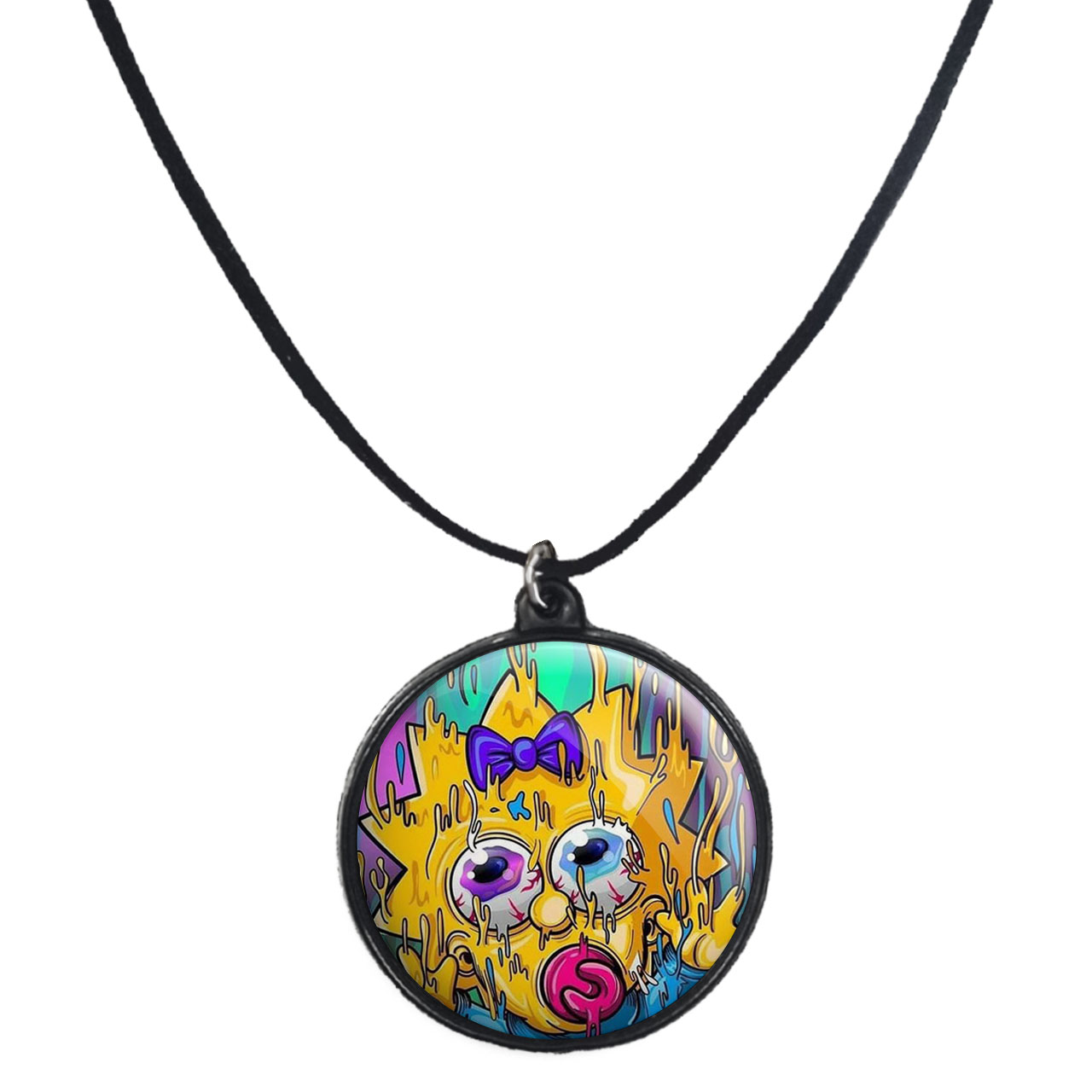 گردنبند پرمانه طرح سیمپسون ها کد pmb.21173 مدل دو طرفه