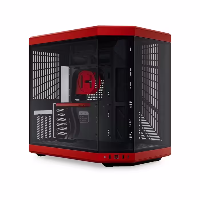 HYTE Y70 Black Cherry | با پنل‌های شیشه‌ای سه‌تکه