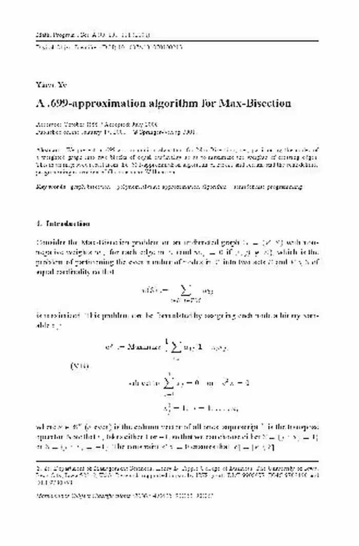 خرید و دانلود نسخه کامل کتاب 699-approximation algorithm for Max-Bisection