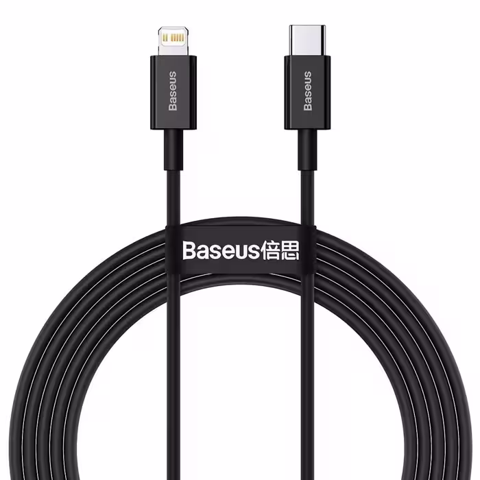 کابل تبدیل USB-C به لایتنینگ باسئوس مدل Superior Series 20W طول 2 متر