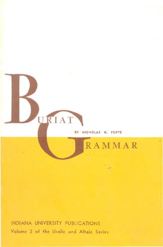 خرید و دانلود نسخه کامل کتاب Buriat Grammar