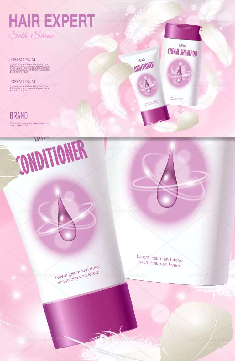 وکتور محصولات بهداشتی صورتی | گرافیک با طعم تربچه