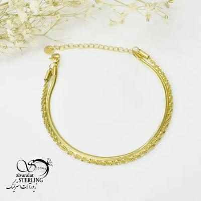 دستبند استیل دو ردیفه کد 5996