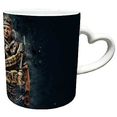 ماگ مدل دسته قلبی طرح بازی کال آف دیوتی call of duty کد 16