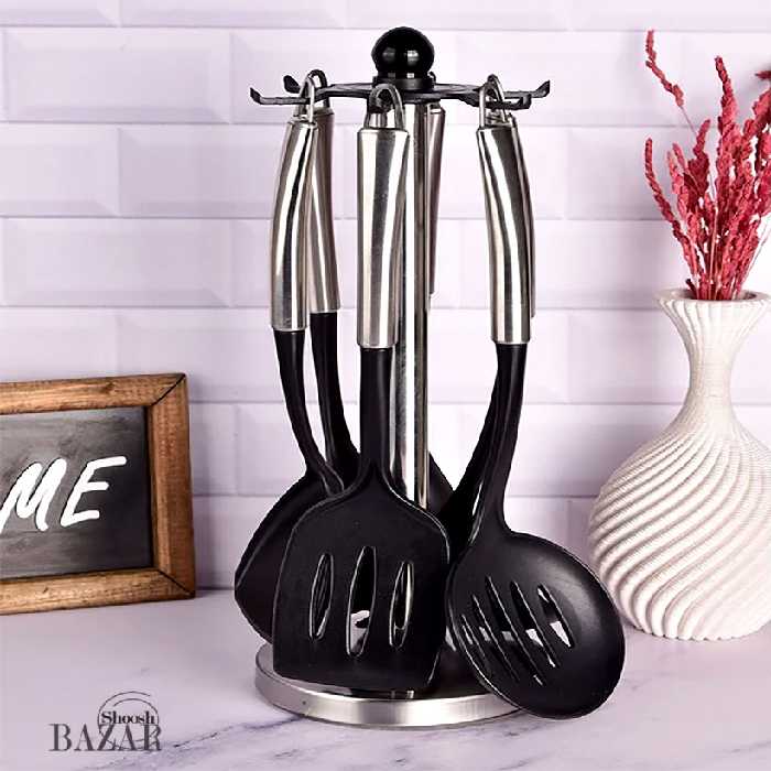 سرویس کفگیر و ملاقه دسته استیل یونیک کد 1196