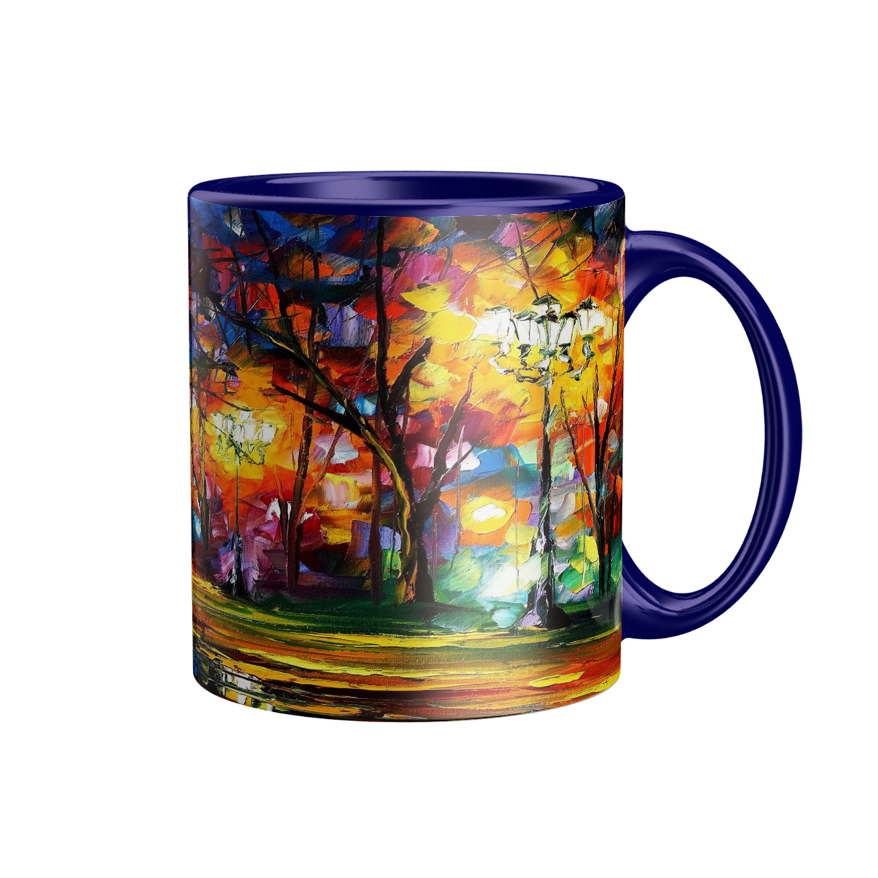 ماگ طرح آبرنگی مدل شب بارانی C1004 