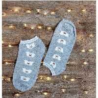 جوراب مچی طرح تدی طوسی کمرنگ دخترونه زنونه و اسپرت