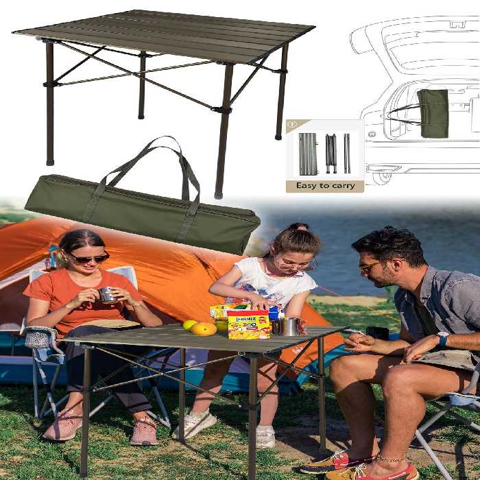 میز کمپ چند رنگ کمپینگ جدول قابل حمل آلومینیوم 70X70X70Cm Ha044 Binbirreyon