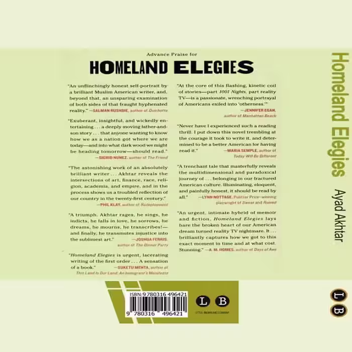 کتاب Homeland Elegies اثر Ayad Akhtar نشر لیدل برون کمپانی