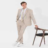 کت و شلوار مردانه بژ کاشارل