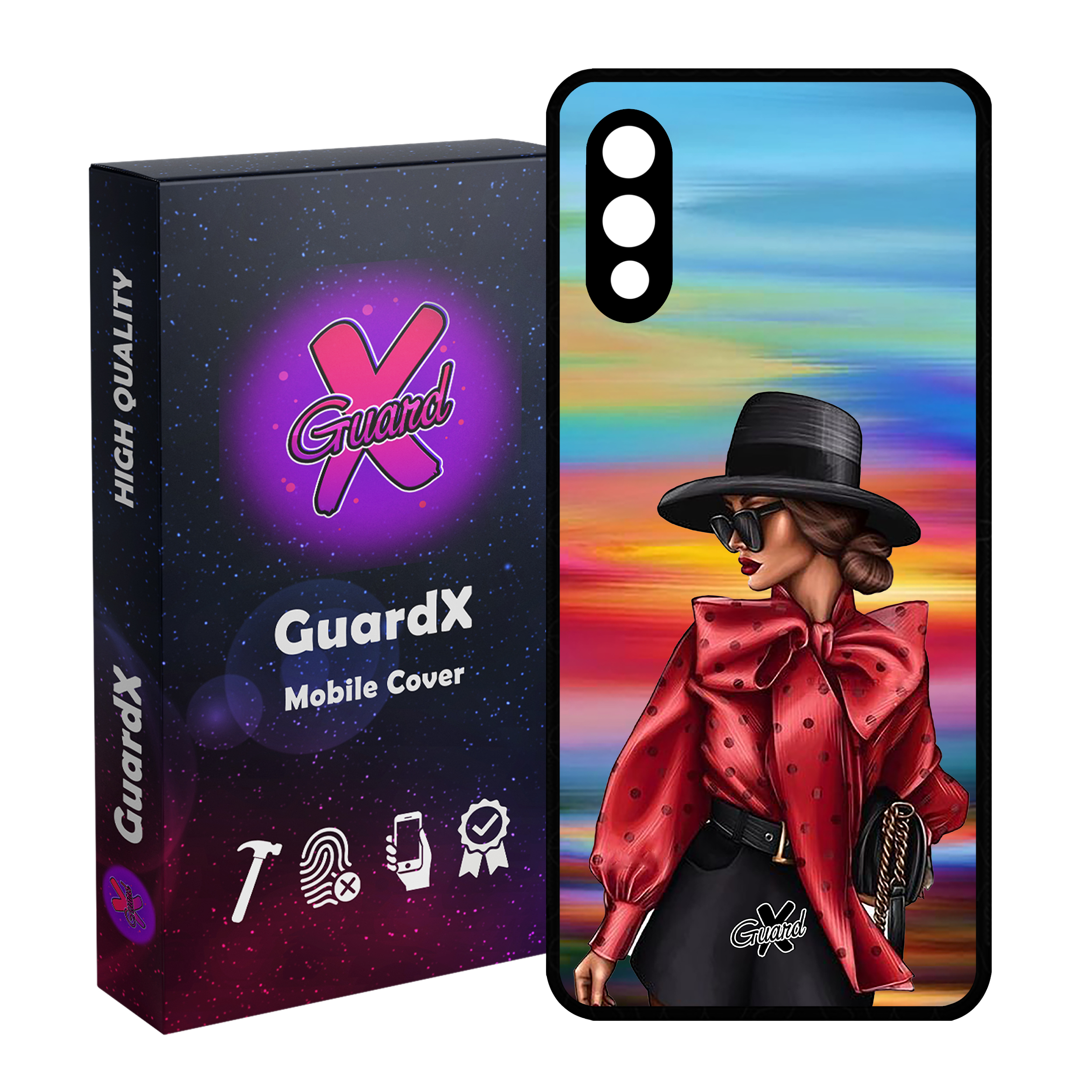 کاور گارد ایکس طرح Girl مدل Glass10086 مناسب برای گوشی موبایل سامسونگ Galaxy A02 / M02