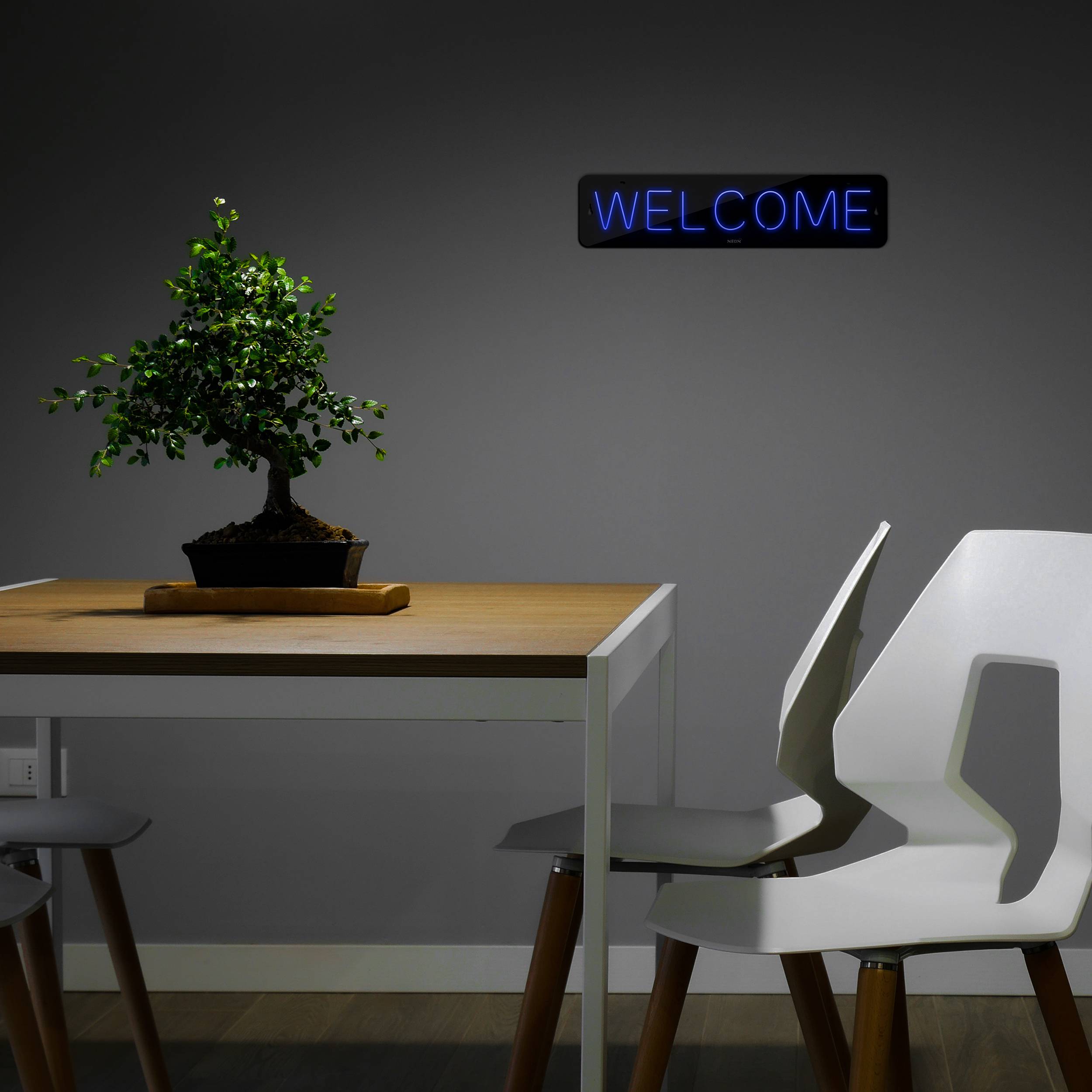 چراغ دیواری نئون دیزاین طرح Welcome-BL_BL