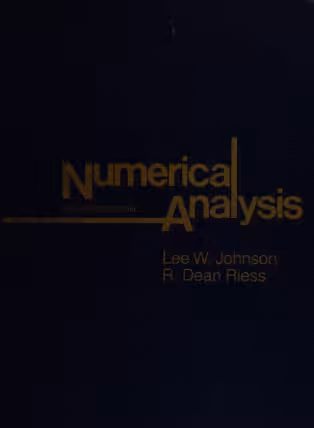 خرید و دانلود نسخه کامل کتاب Numerical Analysis BY Riess - Pdf
