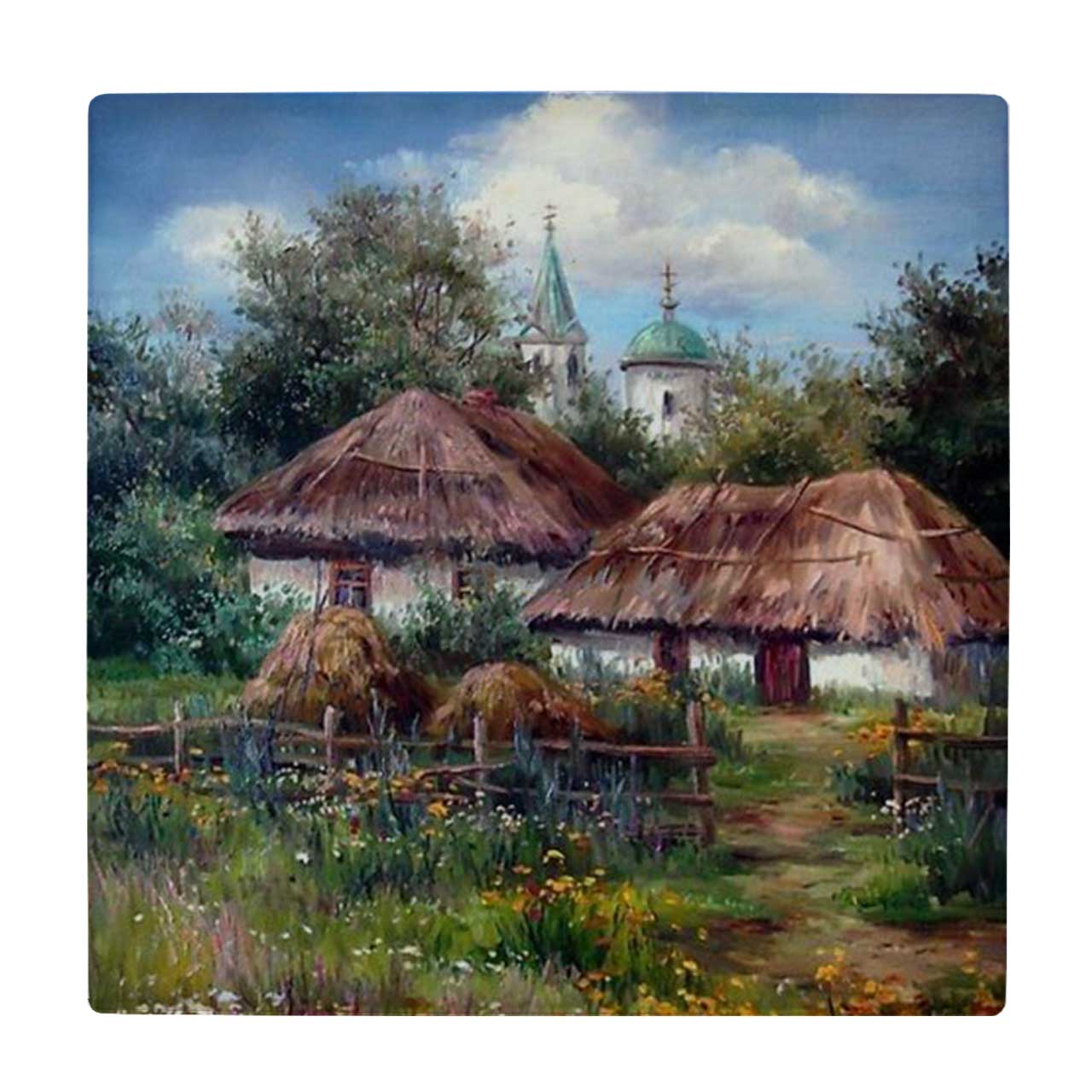  زیر لیوانی طرح نقاشی کلبه های روستایی کد    3670485_1687